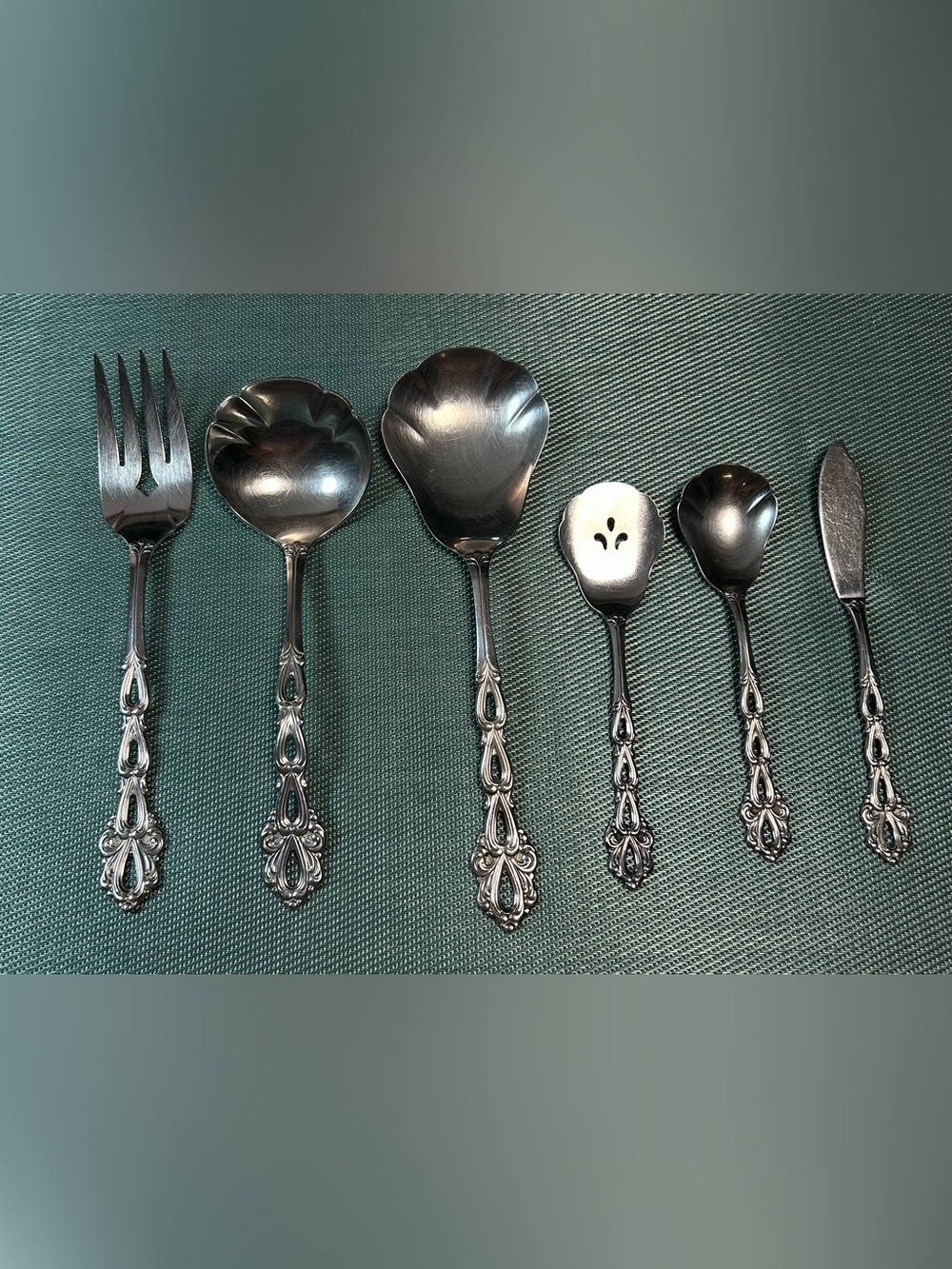Oneida Community Stainless CHANDELIER Pattern Serving Pieces Flatware Lot 6 pcs